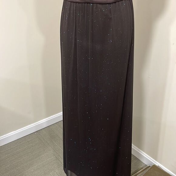 NWOT R&M Richards Brown w/Blue Glitter Dress. Size 16W XL plus - Picture 5 of 12